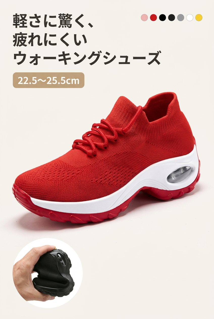MIYORA™ 歩いても疲れにくい厚底スニーカー