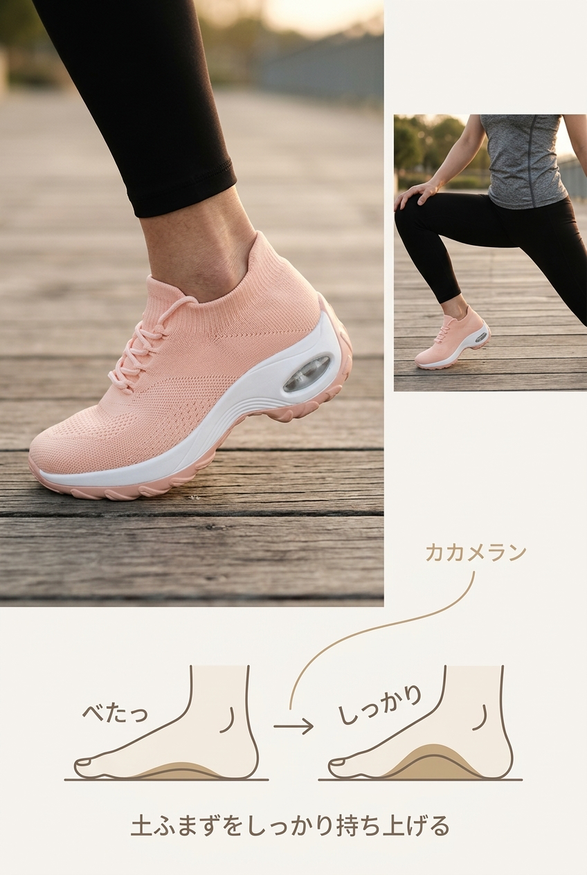 MIYORA™ 歩いても疲れにくい厚底スニーカー