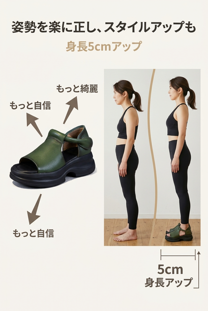 MIYORA™ 疲れにくいウェッジサンダル（幅広4E設計）