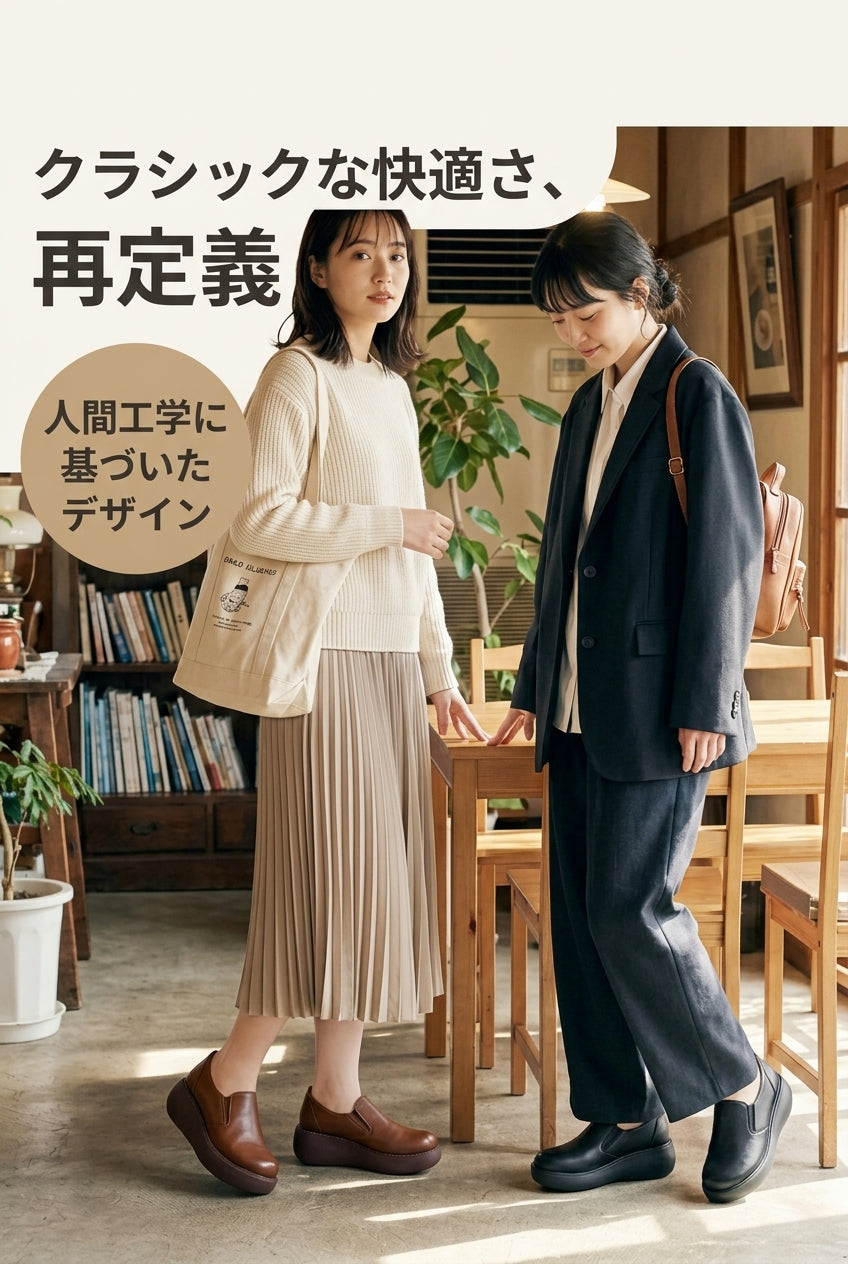 MIYORA™ 厚底らくちんスリッポン（幅広対応）